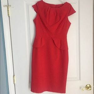 Red peplum dress